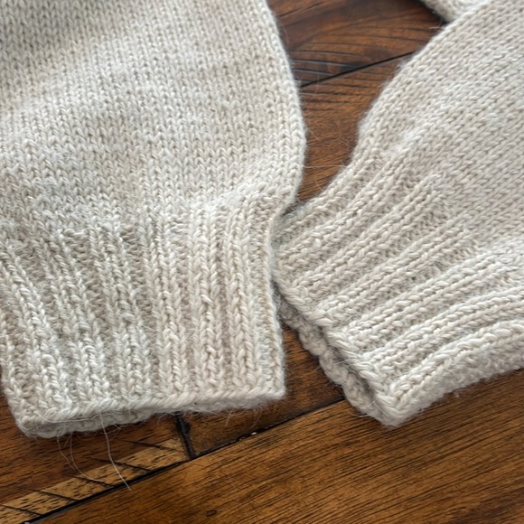 Fotrama 100% Alpaca Wool Bolivia button front knitted beige sweater cardigan M - Picture 12 of 16